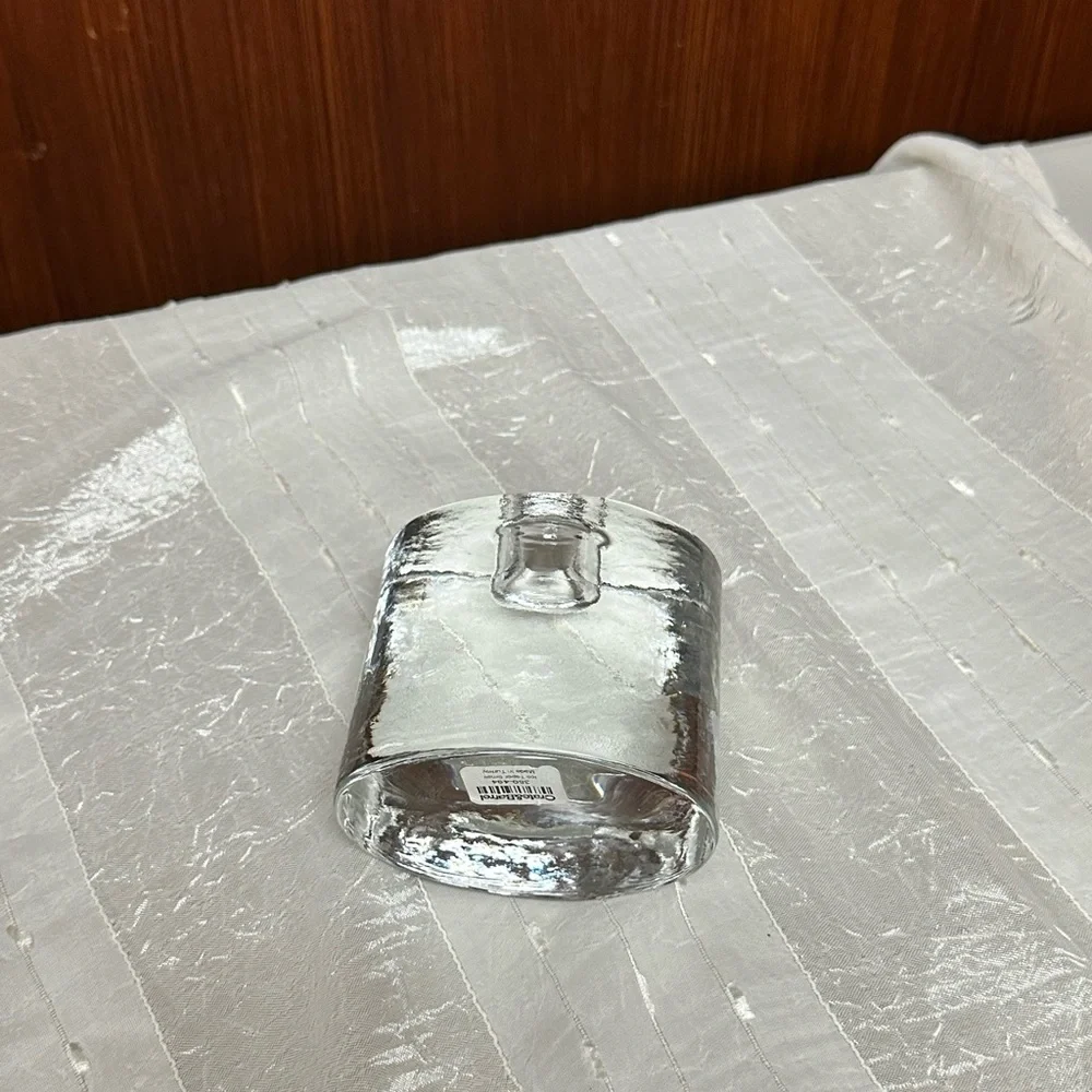 Oval Taper Candle Holder Glass Ice Block texture